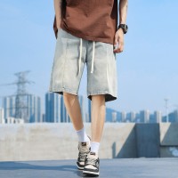 Q牛仔短裤男夏季美式男生裤工装牛仔裤宽松男款5分裤五分中裤