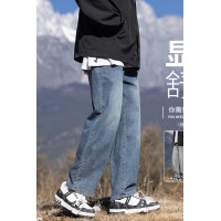 Q春季上新超薄冰丝牛仔裤半松紧腰宽松休闲潮流港风牛仔裤