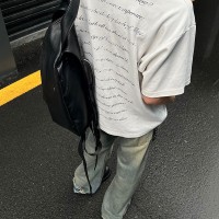 Q日常通勤穿搭vintage水洗做旧潮牌喇叭裤牛仔裤男士港风长裤