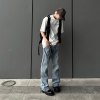 Q日常通勤款cleanfit潮牌微喇叭牛仔长裤男士直筒港风街