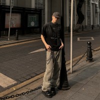 Qcleanfit潮牌微喇叭牛仔长裤男士直筒港风街头