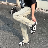 Q夏日复古cleanfit机能潮牌拉链弹力牛仔长裤男直筒港风街头