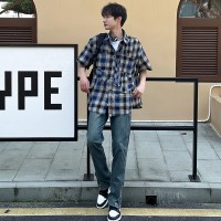 Q2024泥染cleanfit机能潮牌扣拉链弹力牛仔长裤男直筒港风街