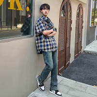Qcleanfit2024机能潮牌拉链弹力牛仔裤男士直筒港风街头长裤