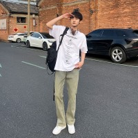 Q泥黄染cleanfit夏日潮牌微喇弹力牛仔裤男士港风长裤