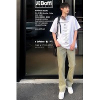 Q泥黄染cleanfit夏日潮牌微喇弹力牛仔裤男士港风长裤