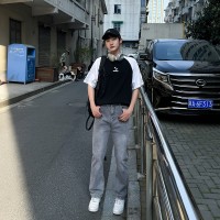 Q夏季cleanfit新款弹力机能潮牌微喇牛仔裤男士港风复古长裤