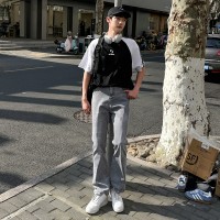 Q夏季cleanfit新款弹力机能潮牌微喇牛仔裤男士港风复古长裤