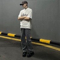 Q薄款天丝cleanfit牛仔裤清凉冰丝半松紧男士港风直筒长裤