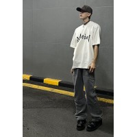 Q薄款天丝cleanfit牛仔裤清凉冰丝半松紧男士港风直筒长裤