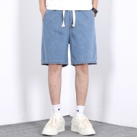 牛仔裤五分裤薄料高品质时尚百搭弹力修身男士休闲短裤牛仔裤