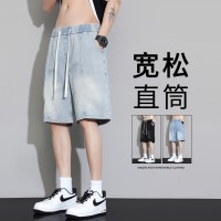 Q牛仔短裤男夏季美式男生裤子工装牛仔裤宽松男5分裤五分中裤