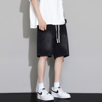 Q牛仔短裤男夏季美式男生裤子工装牛仔裤宽松男5分裤五分中裤