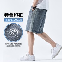 2024夏季新款美式工装短裤男士宽松潮流痞帅薄款牛仔五分裤牛仔裤