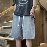 Q夏季新款星空纹牛仔短裤潮流百搭舒适透气美式宽松直筒