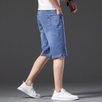 Q大码牛仔短裤男夏季薄款韩版宽松直筒男士休闲弹力五分中裤