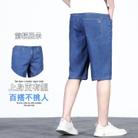 Q天丝牛仔七分裤男士短裤2024夏季薄款莱赛尔宽松休闲中裤子