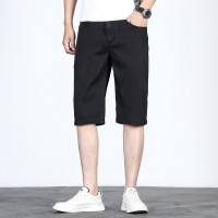Q天丝中裤夏季薄款牛仔短裤男装新款男士男款男短裤休闲五分