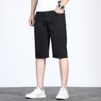 Q天丝中裤夏季薄款牛仔短裤男装新款男士男款男短裤休闲五分