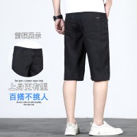 Q天丝中裤夏季薄款牛仔短裤男装新款男士男款男短裤休闲五分