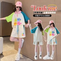 女童年新款洋气中大童休闲运动儿童夏装两件套