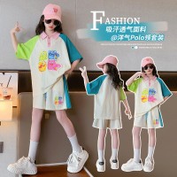 女童年新款洋气中大童休闲运动儿童夏装两件套