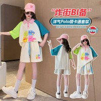 女童年新款洋气中大童休闲运动儿童夏装两件套