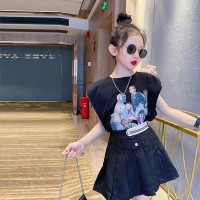 女童无袖连衣裙夏装2024新款洋气女孩中大童装夏季韩版休闲两件套