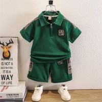 男童夏装套装2024新款童装痞帅小男孩宝宝短袖衣服儿童夏款Polo衫