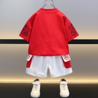男童汉服套装2024新款洋气夏装风儿童短袖衣服中小童时髦童装