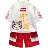 男童汉服套装2024新款洋气夏装风儿童短袖衣服中小童时髦童装