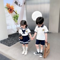 幼儿园园服套装夏季韩版童装短袖儿童polo衫小学生校服英伦风班服