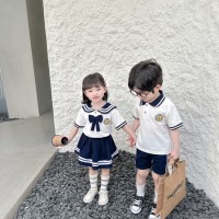 幼儿园园服套装夏季韩版童装短袖儿童polo衫小学生校服英伦风班服