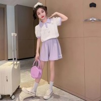 女童套装夏季薄款2024洋气中大童韩系夏装休闲儿童短袖童装两件套
