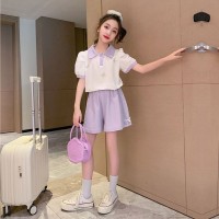 女童套装夏季薄款2024洋气中大童韩系夏装休闲儿童短袖童装两件套