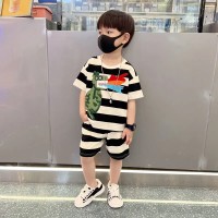 男童装小恐龙套装2024夏季新款上衣裤子两件套抖音男孩潮流夏装