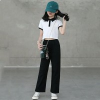 女童夏装新款时尚阔腿裤儿童网红两件套潮