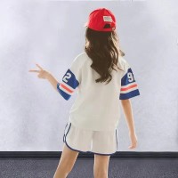 2024新款女童夏装时尚短袖T恤短裤套装韩版中大童时髦洋气两件套