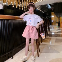 女童夏装套装2024新款时髦儿童网红洋气夏季大童短袖两件套衣服潮
