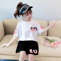 女童运动套装夏装新款时髦洋气儿童2024夏季炸街网红中大童装套装