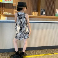 女童复古挂脖套装夏装两件套2024新款儿童网红洋气薄款夏季中大童