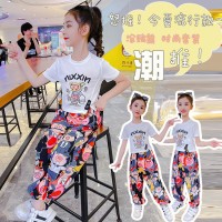 女童套装夏装2024新款儿童网红洋气薄款夏季中大童时髦短袖两件套