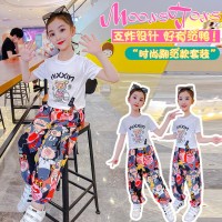 女童套装夏装2024新款儿童网红洋气薄款夏季中大童时髦短袖两件套