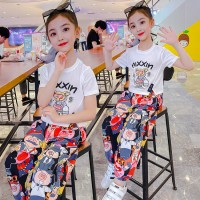 女童套装夏装2024新款儿童网红洋气薄款夏季中大童时髦短袖两件套