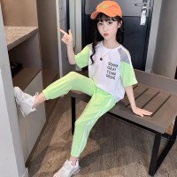 女童夏装网红套装2024新款洋气儿童夏季运动两件套女孩短袖潮童装