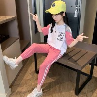 女童夏装网红套装2024新款洋气儿童夏季运动两件套女孩短袖潮童装