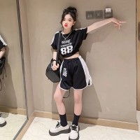 女童夏季套装2024新款中大童时髦短袖夏装儿童洋气短裤运动两件套