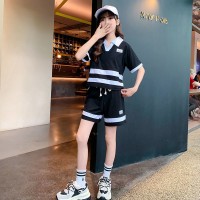 珠地+后包）女童夏装套装数字2024夏季新款儿童洋气两件套运动服