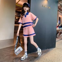 珠地+后包）女童夏装套装数字2024夏季新款儿童洋气两件套运动服