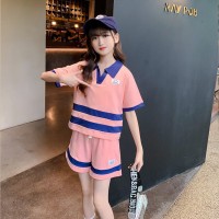 珠地+后包）女童夏装套装数字2024夏季新款儿童洋气两件套运动服